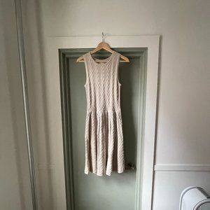 Far Away From Close Beige Wool Cableknit Dress